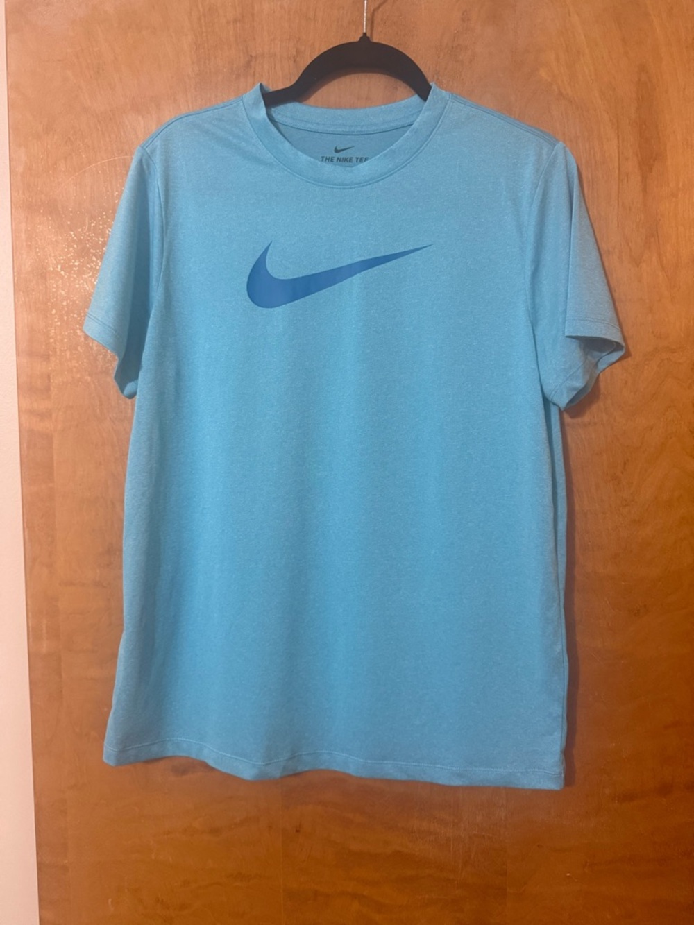 Nike Boy's Light Blue Dri-Fit Swoosh Athletic Shirt Size XL EUC